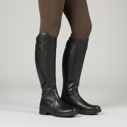 Leather Knee-High Riding Boots Faux Leather Traction Sole – Marlowe