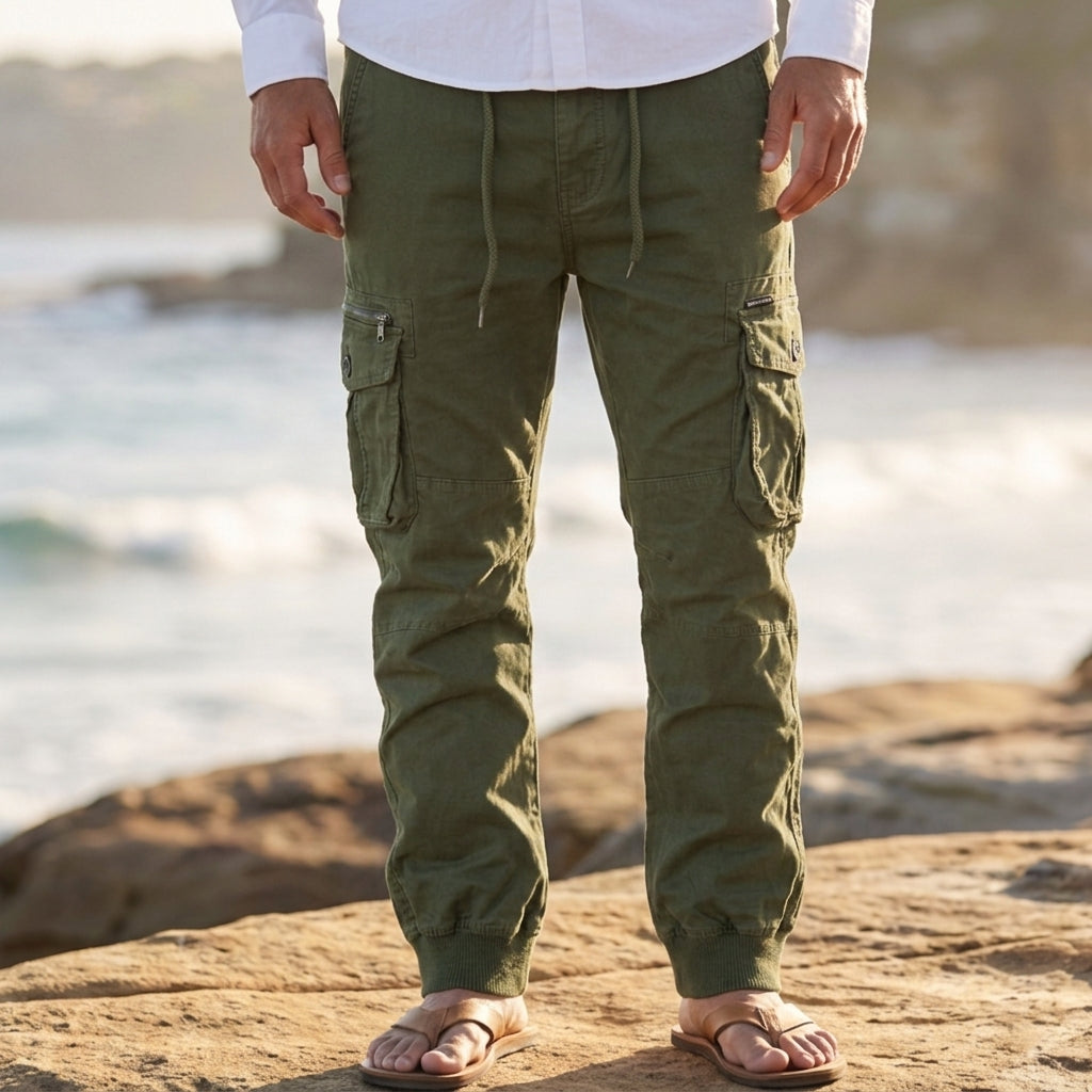 Men's Cotton Blend Cargo Jogger Pants Slim Tapered Fit – Calder