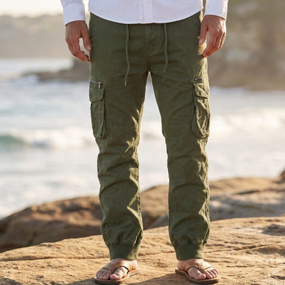 Men's Cotton Blend Cargo Jogger Pants Slim Tapered Fit – Calder