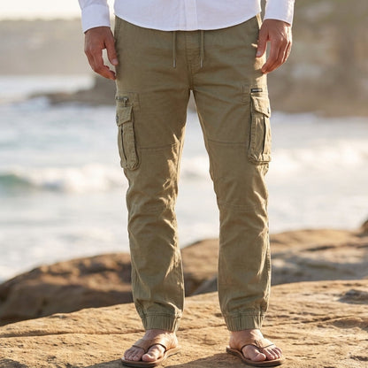 Men's Cotton Blend Cargo Jogger Pants Slim Tapered Fit – Calder