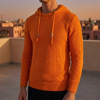 Cotton Blend Pullover Hoodie Modern Fit Textured Style – Rowan