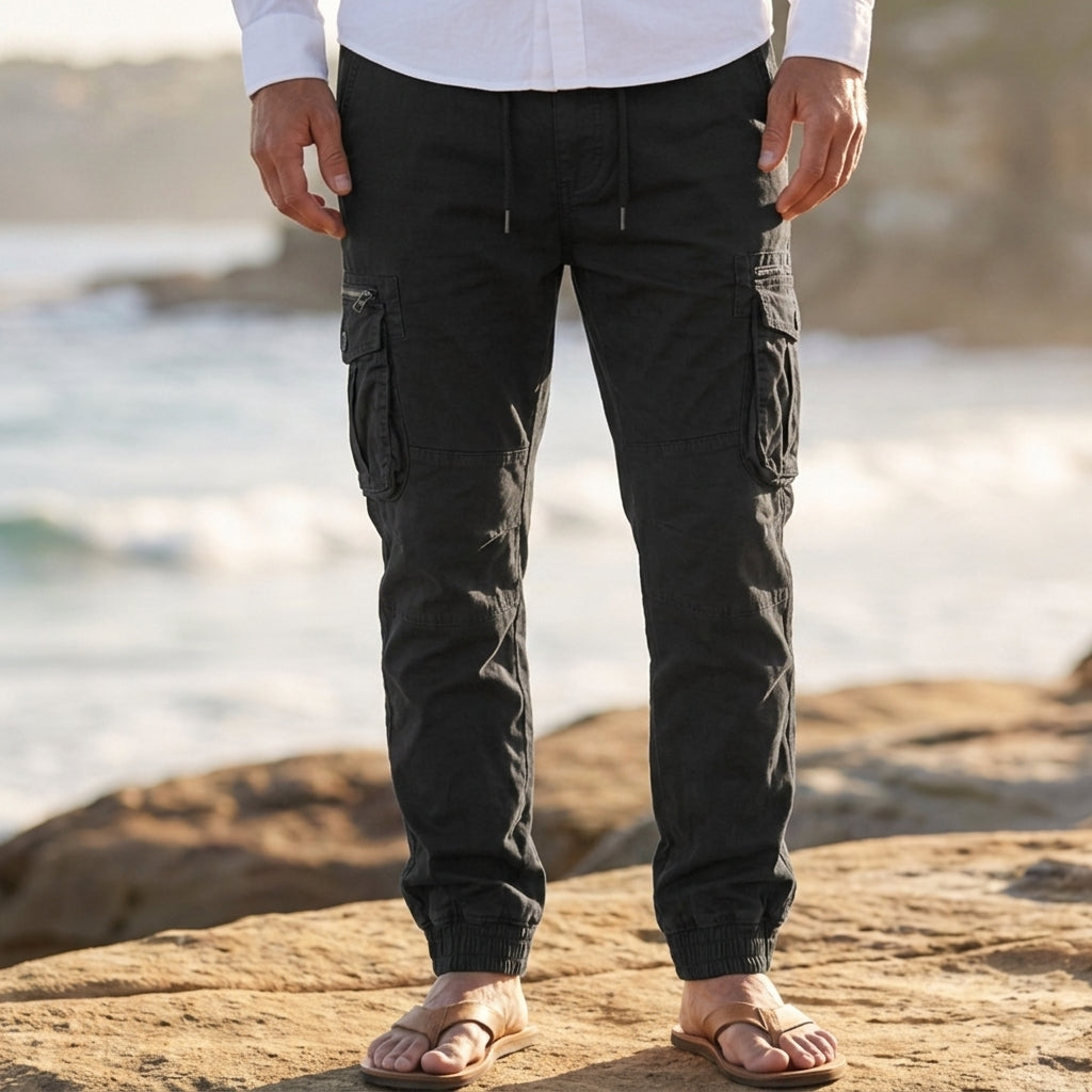 Men's Cotton Blend Cargo Jogger Pants Slim Tapered Fit – Calder