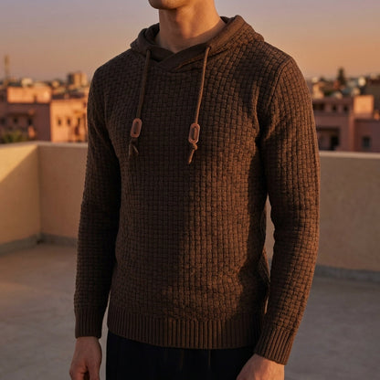 Cotton Blend Pullover Hoodie Modern Fit Textured Style – Rowan
