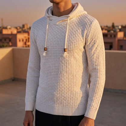 Cotton Blend Pullover Hoodie Modern Fit Textured Style – Rowan