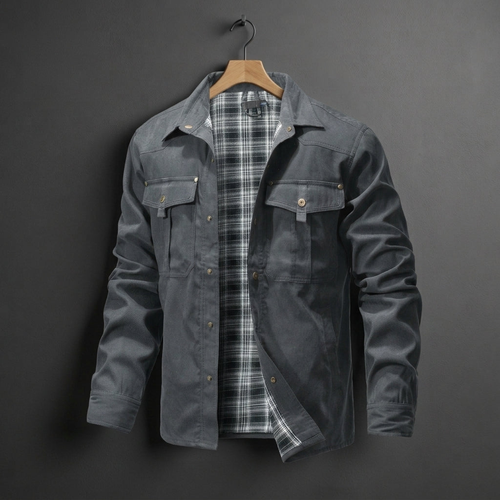 Cotton Blend Flannel-Lined Overshirt Jacket – Rowan