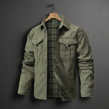 Cotton Blend Flannel-Lined Overshirt Jacket – Rowan