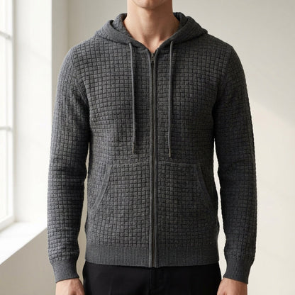 Full-Zip Hoodie Textured Fabric Everyday Comfort – Rowan