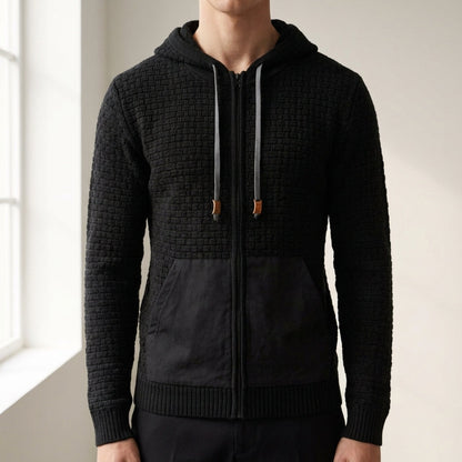 Full-Zip Hoodie Textured Fabric Everyday Comfort – Rowan