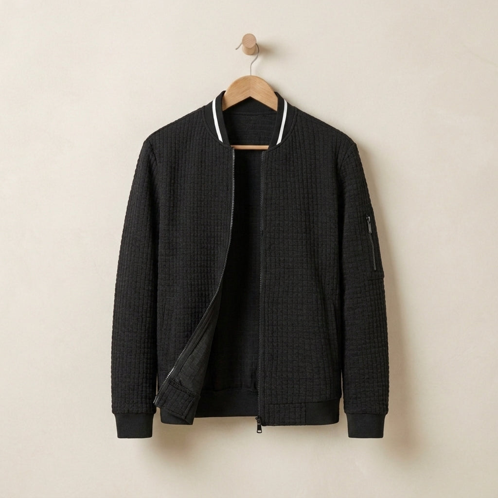 Quilted Bomber Jacket Full-Zip Lined Refined – Arden