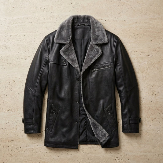Faux Leather Coat Water-Resistant Insulated Lining – Rowan