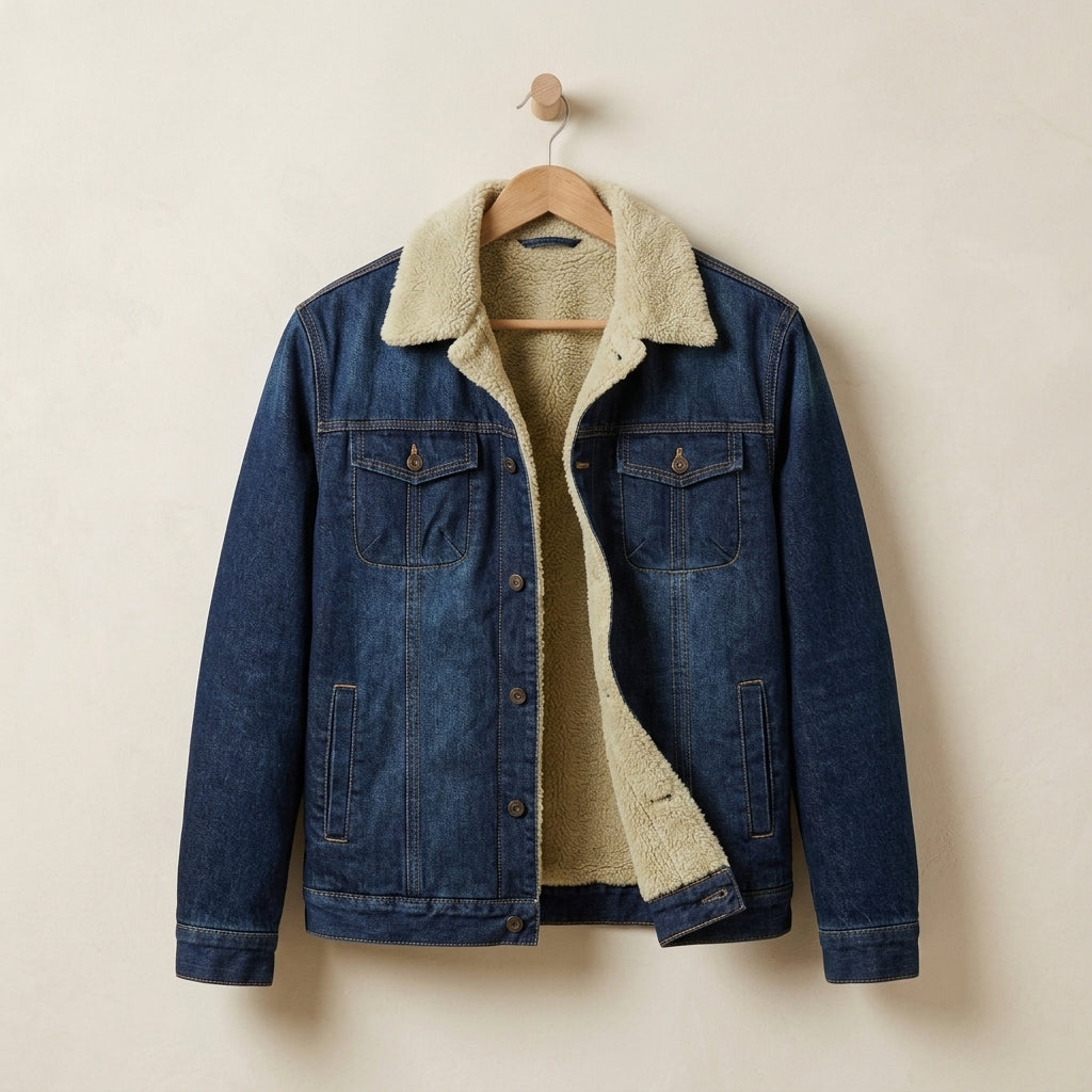 Denim Jacket Fleece Lined Quilted Button Front – Rowan