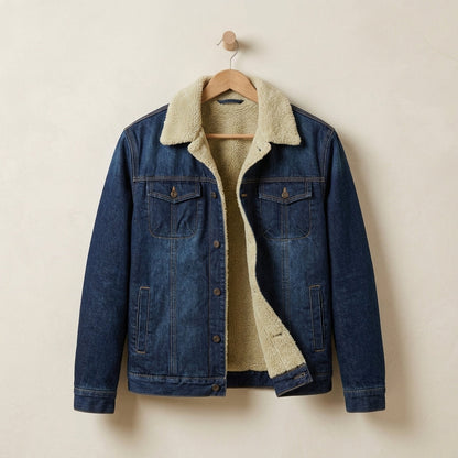 Denim Jacket Fleece Lined Quilted Button Front – Rowan