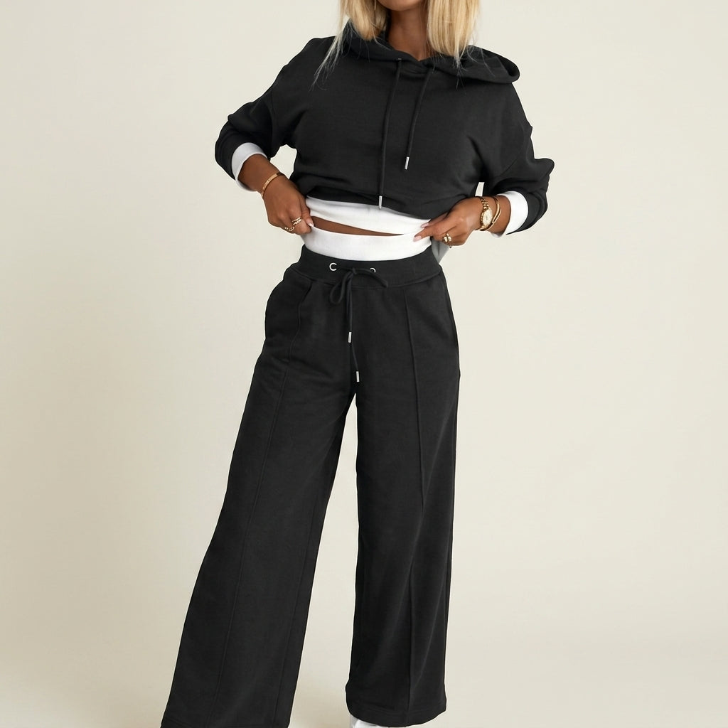 Women's Hoodie and Wide-Leg Two-Piece Set Relaxed Fit – Marlowe