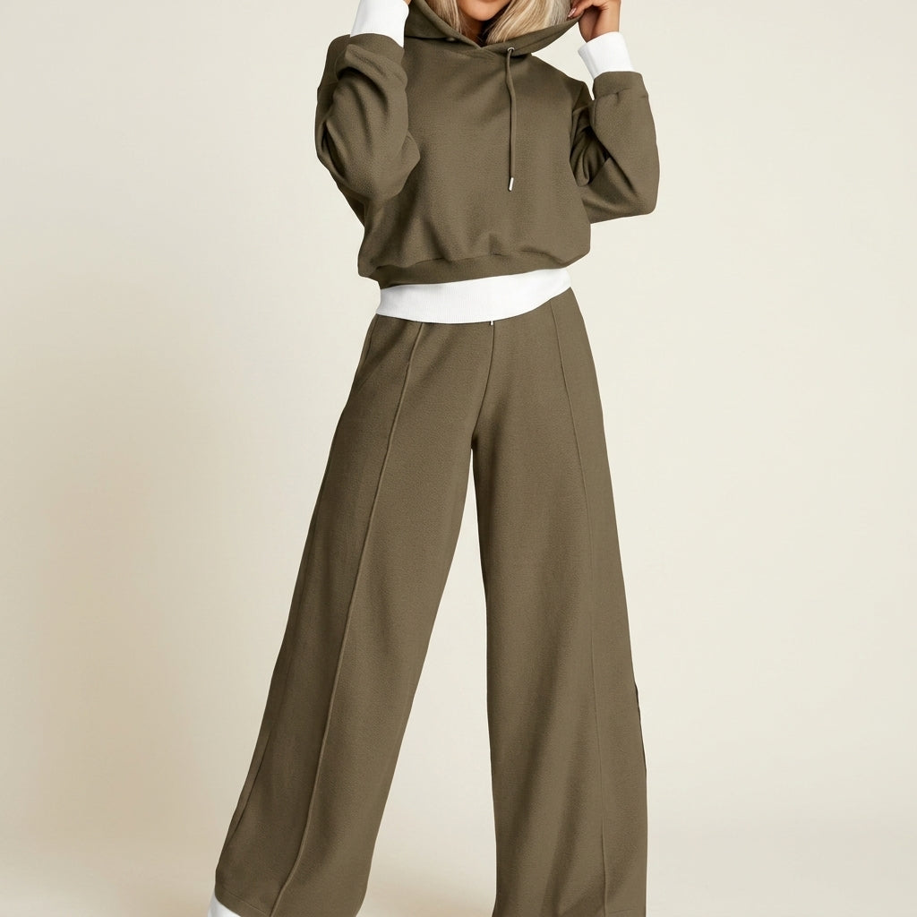 Women's Hoodie and Wide-Leg Two-Piece Set Relaxed Fit – Marlowe