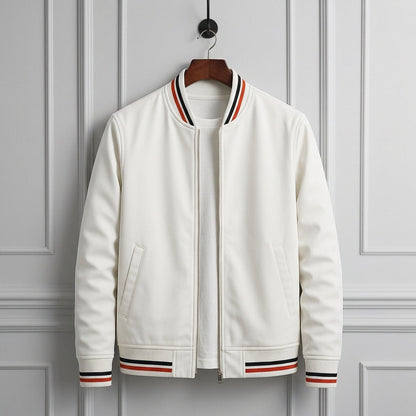 Bomber Jacket Polyester Ribbed Collar Full Zip – Arden