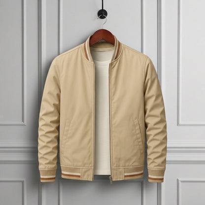 Bomber Jacket Polyester Ribbed Collar Full Zip – Arden