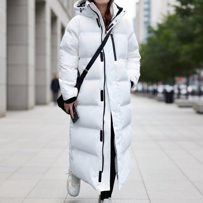 Women's Quilted Hooded Puffer Parka Waterproof Long Cut – Alpine