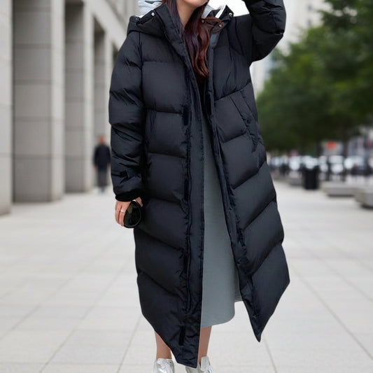 Women's Quilted Hooded Puffer Parka Waterproof Long Cut – Alpine