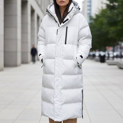 Women's Quilted Hooded Puffer Parka Waterproof Long Cut – Alpine