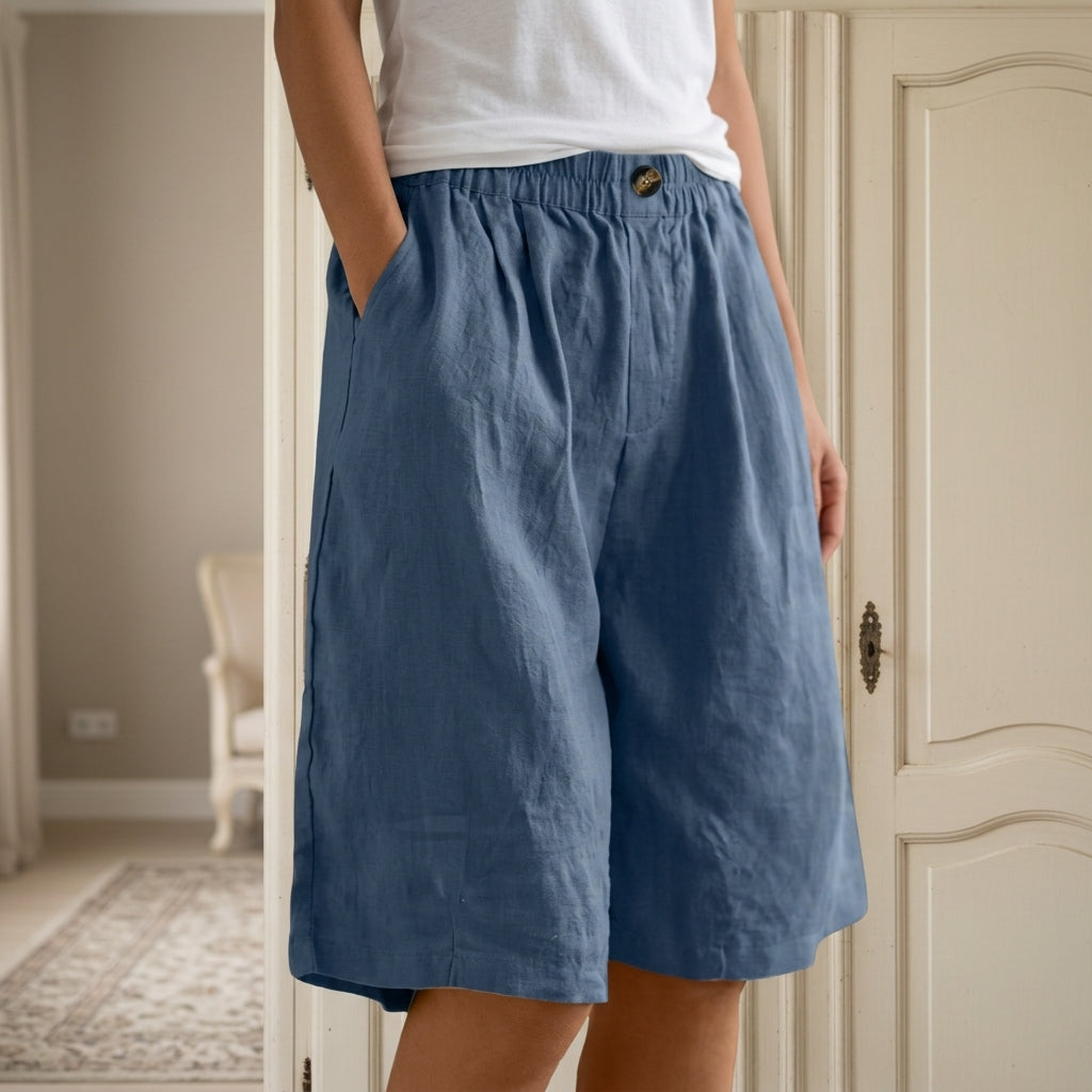 Linen Blend Comfort Shorts Relaxed Fit – Elara