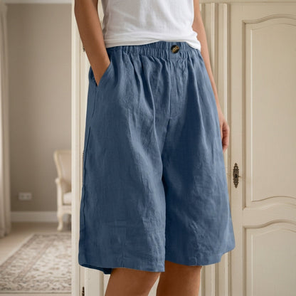 Linen Blend Comfort Shorts Relaxed Fit – Elara