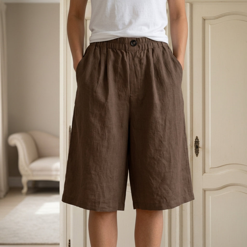 Linen Blend Comfort Shorts Relaxed Fit – Elara