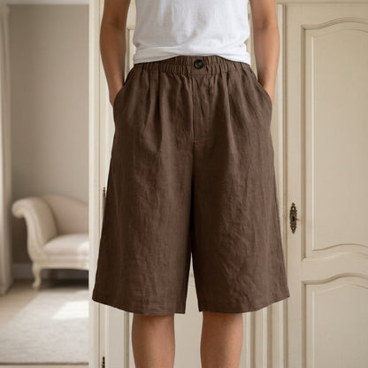 Linen Blend Comfort Shorts Relaxed Fit – Elara