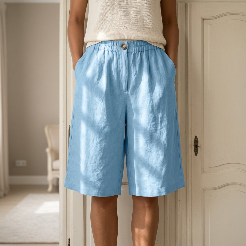 Linen Blend Comfort Shorts Relaxed Fit – Elara