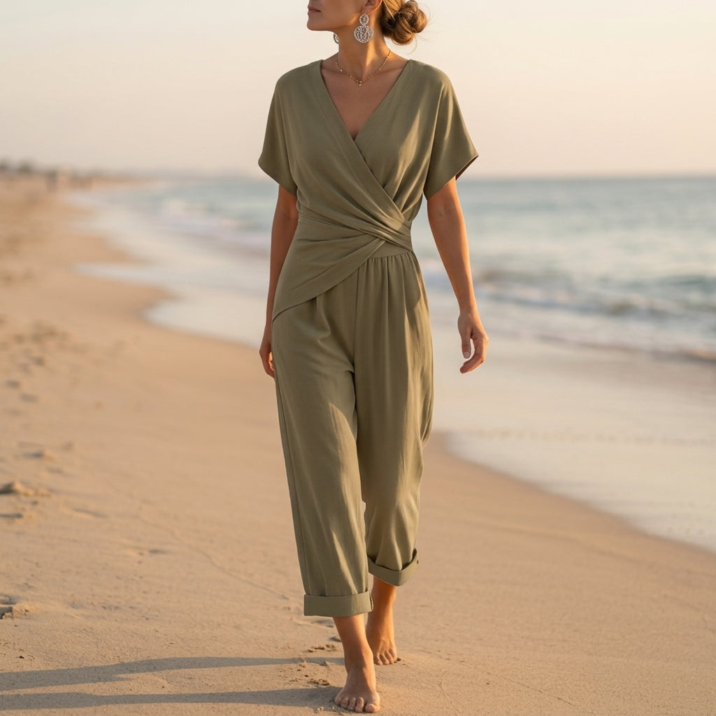 Women's Two-Piece Wrap Set Refined Fit – Elara