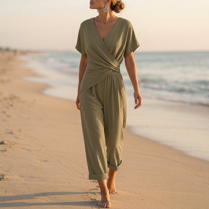 Women's Two-Piece Wrap Set Refined Fit – Elara