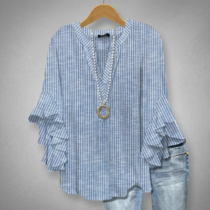 Floral Ruffle Blouse for Women Lightweight Relaxed Fit – Marielle