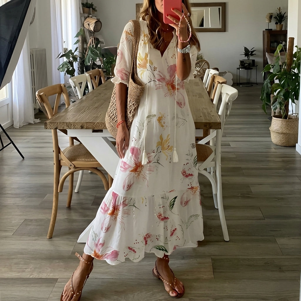 Women's Kaftan Dress Lightweight Bohemian Relaxed Fit – Maribel