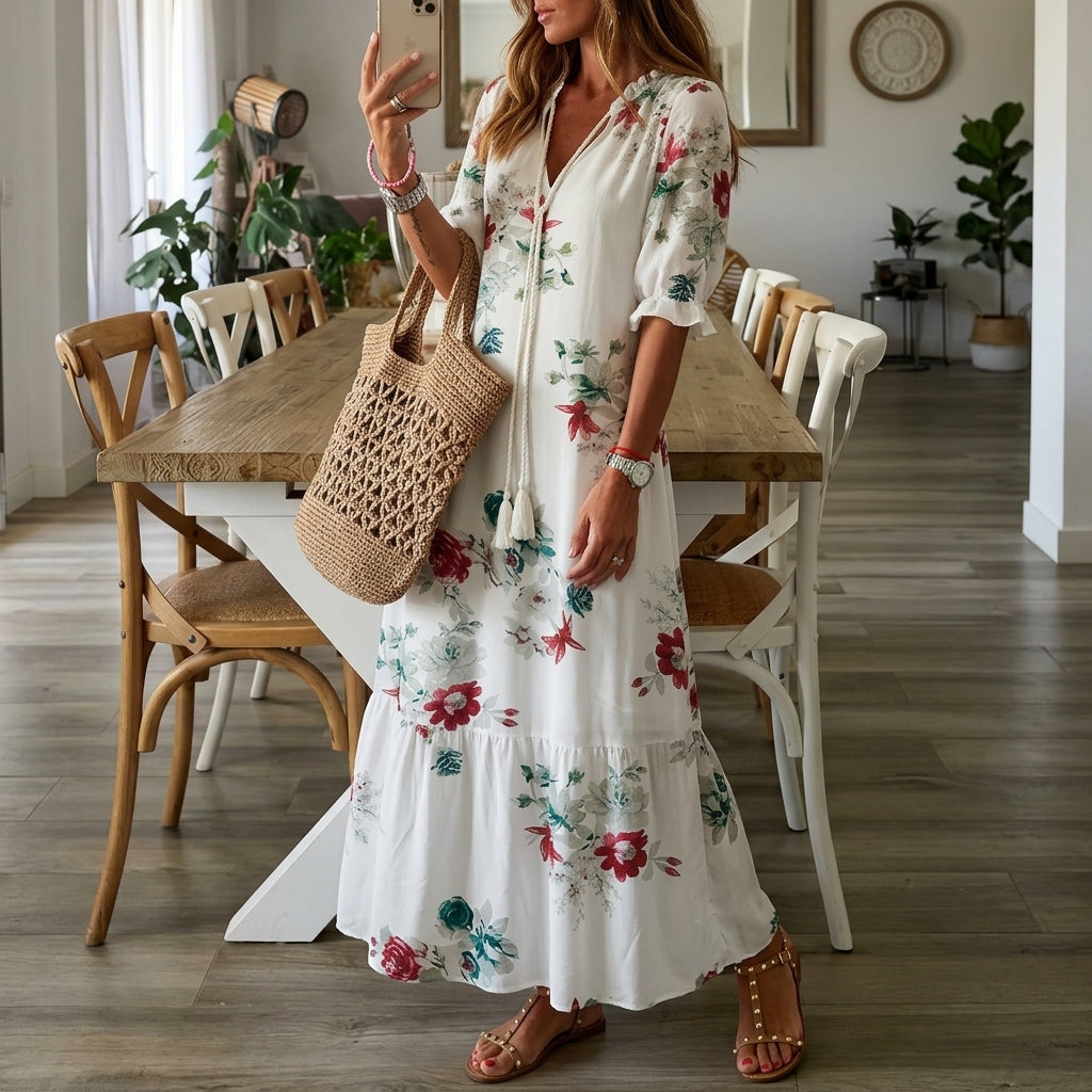 Women's Kaftan Dress Lightweight Bohemian Relaxed Fit – Maribel