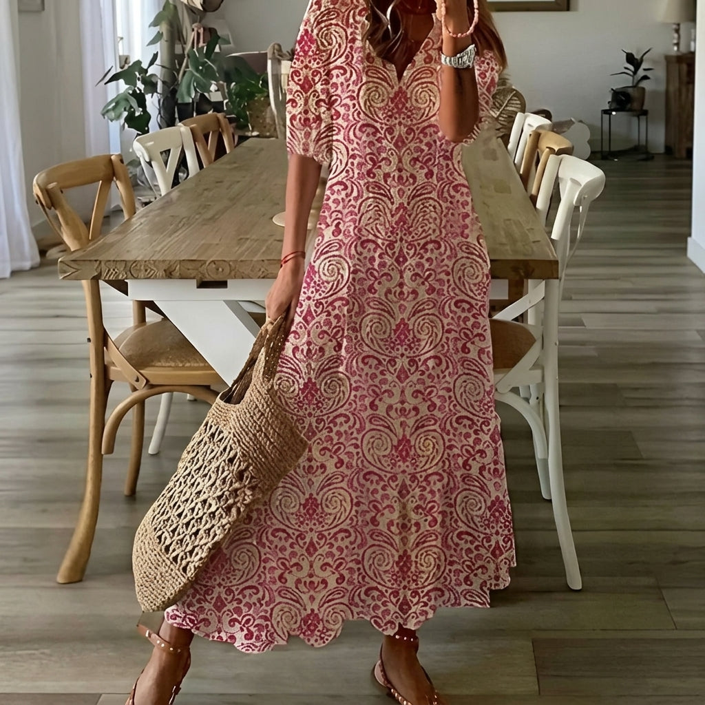 Women's Kaftan Dress Lightweight Bohemian Relaxed Fit – Maribel