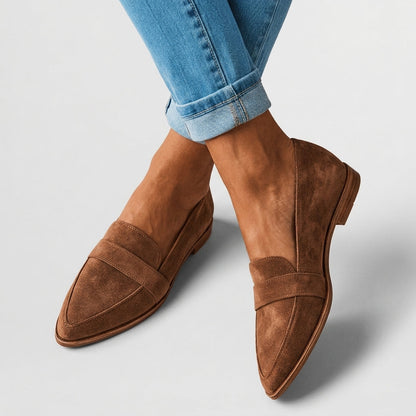 Women's Faux Suede Flat Loafers Orthopedic Slip-On – Elara