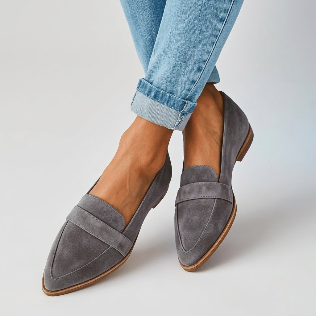 Women's Faux Suede Flat Loafers Orthopedic Slip-On – Elara