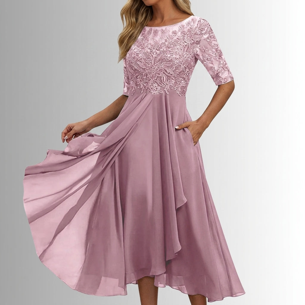 Women's Lace Occasion Dress Flattering Bodice Design – Celeste