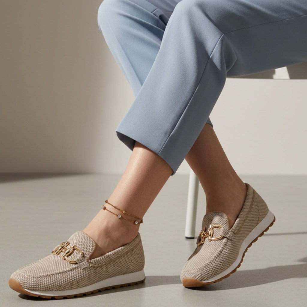 Orthopedic Platform Loafers for Women Slip On Fabric – Valentina