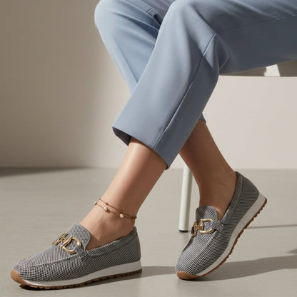 Orthopedic Platform Loafers for Women Slip On Fabric – Valentina
