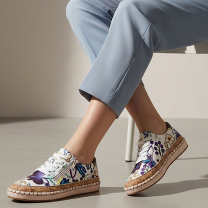 Orthopedic Lace Up Sneakers with Cork Sole and Arch Support – Alina