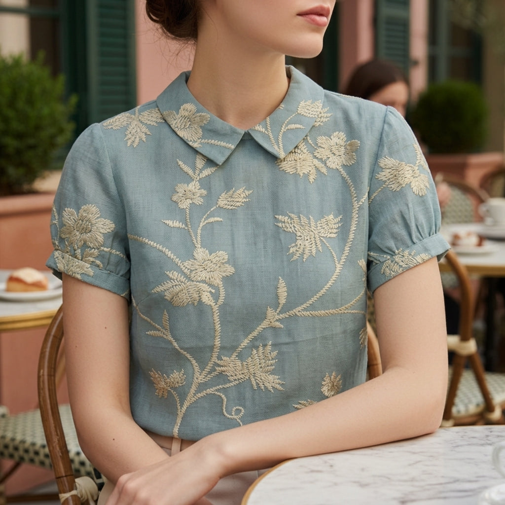 Floral Blouse for Women Lightweight Blend Soft Drape – Valentina