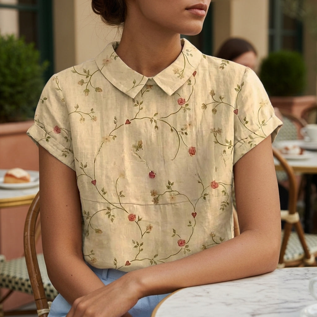 Floral Blouse for Women Lightweight Blend Soft Drape – Valentina