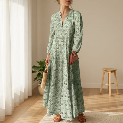 Women's Boho Print Maxi Dress Lightweight Flowing Fit – Marielle