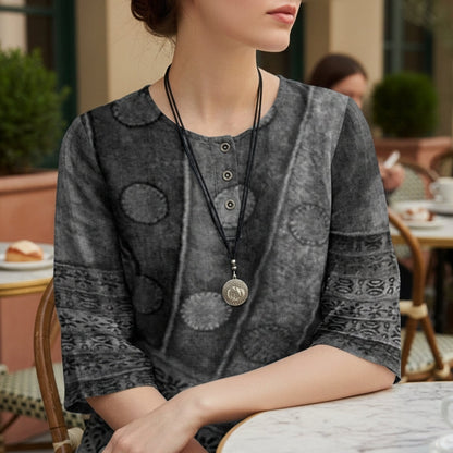 Women's Vintage Print Lightweight Blouse – Celeste