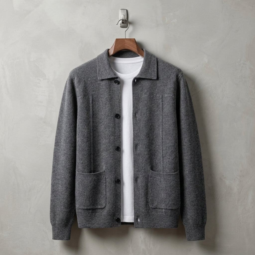 Cashmere Button Overshirt Soft Layering Style – Elara