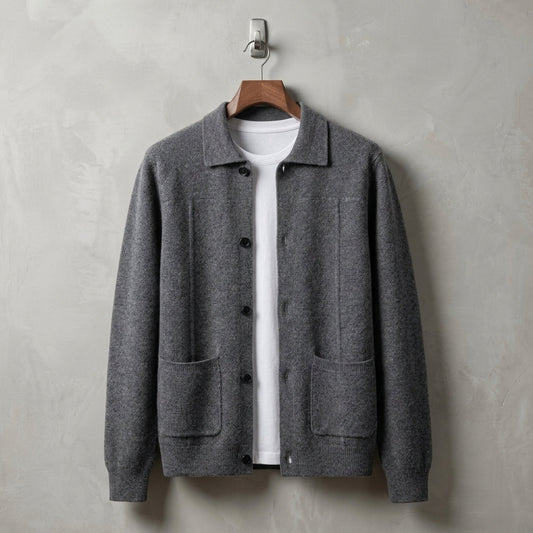 Cashmere Button Overshirt Soft Layering Style – Elara