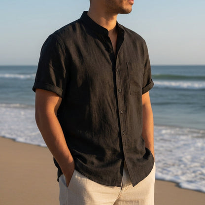 Short Sleeve Linen Blend Casual Shirt – Marlow