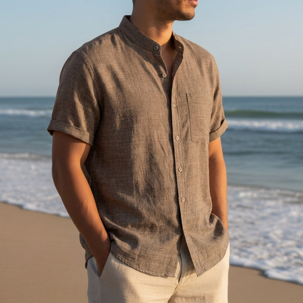 Short Sleeve Linen Blend Casual Shirt – Marlow
