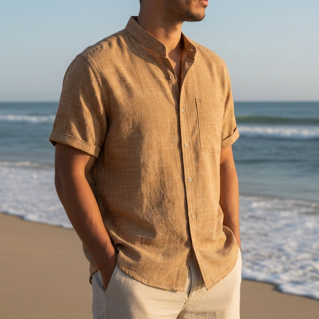 Short Sleeve Linen Blend Casual Shirt – Marlow