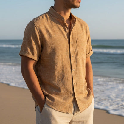 Short Sleeve Linen Blend Casual Shirt – Marlow